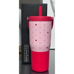 BruMate RESA 25oz‎ VALENTINE’S RED HEARTS Straw Tumbler, BE MINE